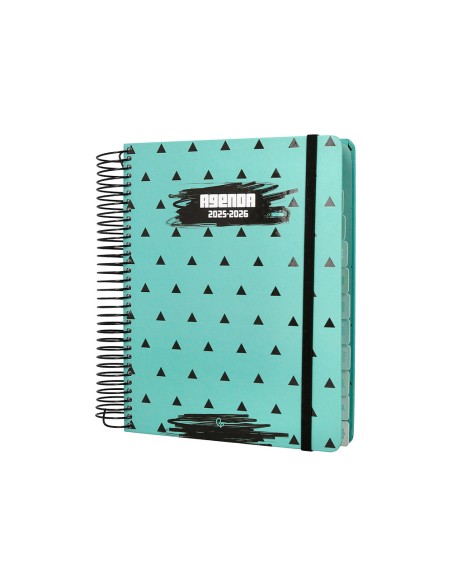 Agenda escolar liderpapel 25-26 espiral patterns triangulos dia pagina a5 bilingüe papel fsc 80 gr