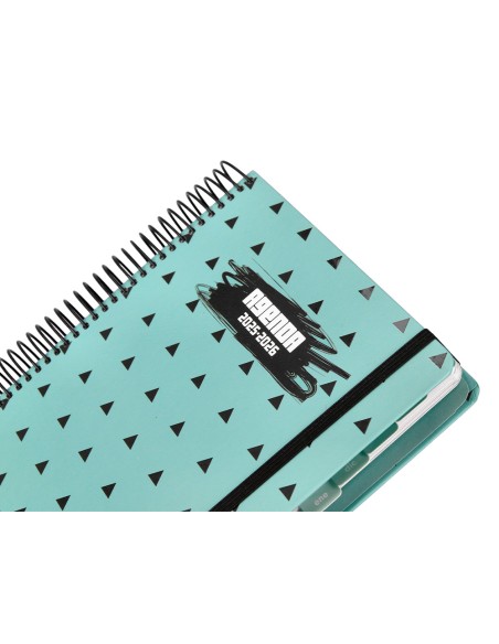 Agenda escolar liderpapel 25-26 espiral patterns triangulos dia pagina a5 bilingüe papel fsc 80 gr
