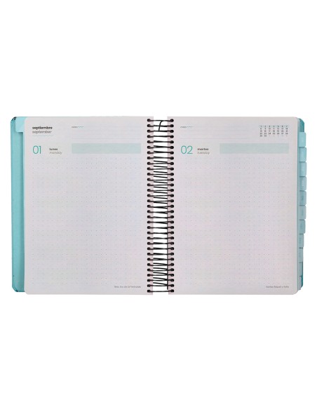 Agenda escolar liderpapel 25-26 espiral patterns triangulos dia pagina a5 bilingüe papel fsc 80 gr