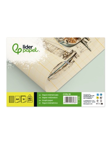 Papel dibujo liderpapel 210x297mm 80g/m2...