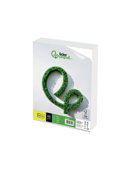 Papel liderpapel a5 80g/m2 liso paquete de 500 hojas