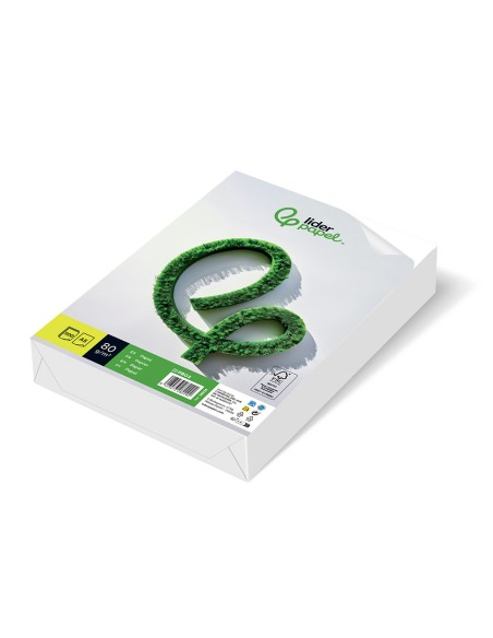 Papel liderpapel a5 80g/m2 liso paquete de 500 hojas