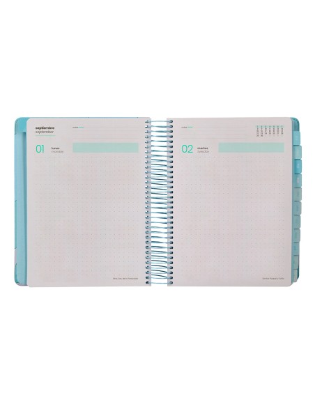 Agenda escolar liderpapel 25-26 espiral zante dia pagina a5 bilingüe papel fsc 80 gr