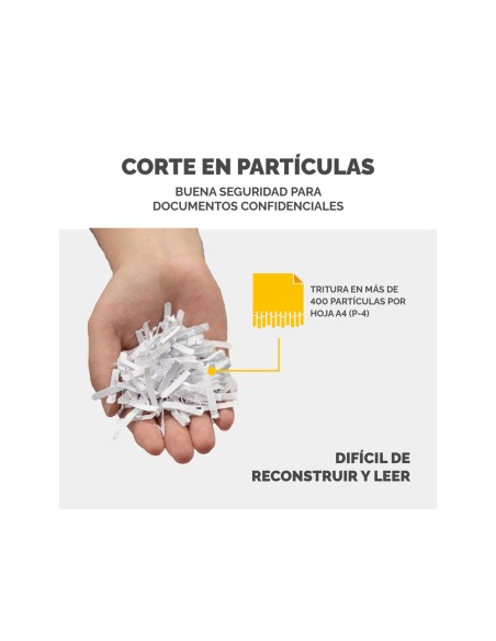 Destructora de documentos fellowes lx25 capacidad 6h seguridad p4 destruye grapas clips y tarjetas