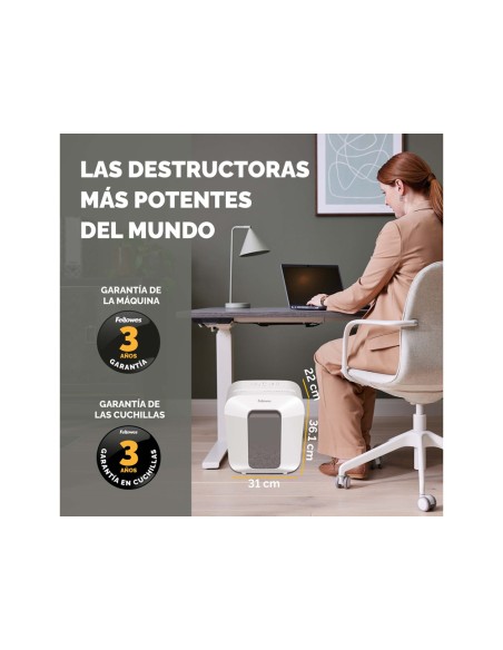 Destructora de documentos fellowes lx25 capacidad 6h seguridad p4 destruye grapas clips y tarjetas