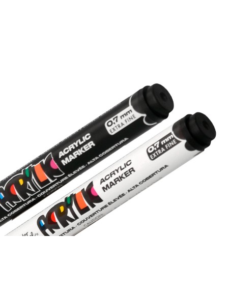 Rotulador liderpapel acrylic base agua todo tipo de superficie punta fina 0,7 mm caja de 4 perfiladores