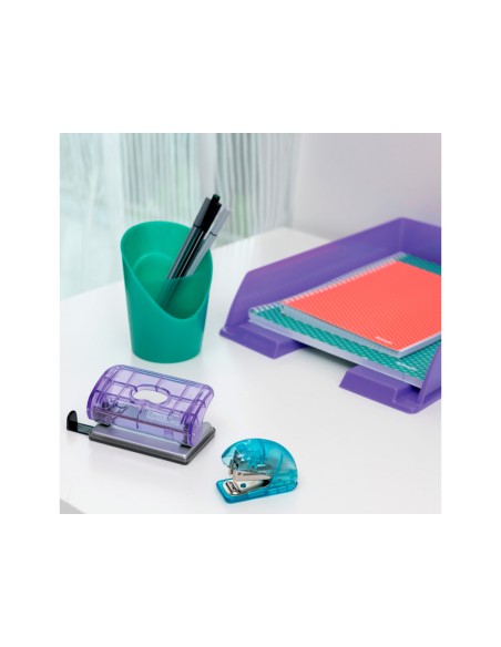 Grapadora rapid mini f4 colour breeze usa grapas 24/6 y 26/6 color coral en blister