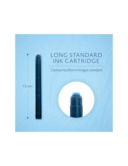 Tinta estilografica waterman standard azul/negro caja de 8 cartuchos