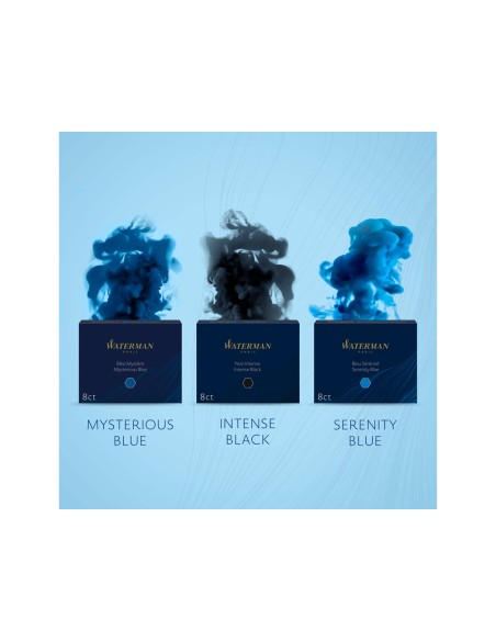 Tinta estilografica waterman standard azul/negro caja de 8 cartuchos