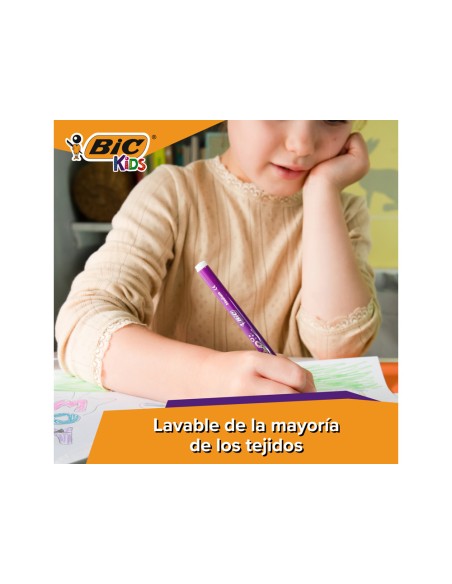 Rotulador bic kids couleur estuche de 10+2 colores tinta base de agua lavable