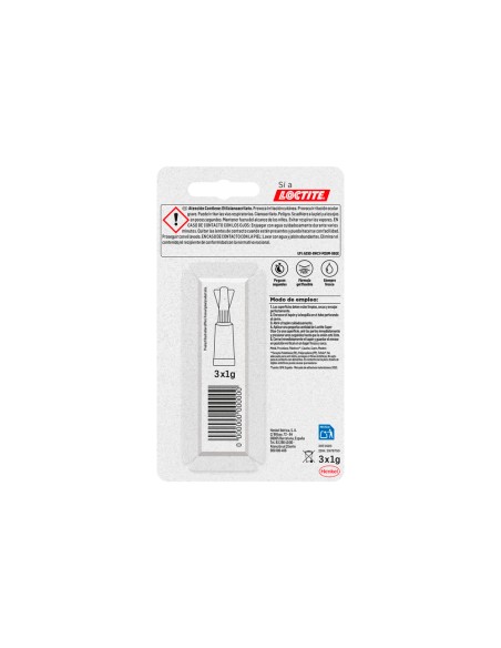 Pegamento loctite super glue-3 adhesivo instantaneo original power gel 1 g blister de 3 unidades