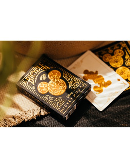 Baraja de cartas bicycle disney black and gold mickey