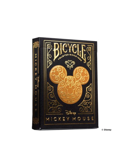 Baraja de cartas bicycle disney black and gold mickey