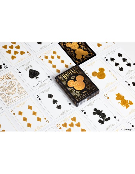 Baraja de cartas bicycle disney black and gold mickey