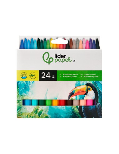 Rotulador liderpapel jumbo caja de 24 unidades...