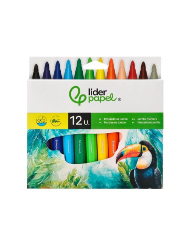 Rotulador liderpapel jumbo caja de 12 unidades...