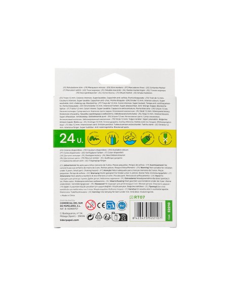 Rotulador liderpapel slim caja de 24 unidades colores surtidos