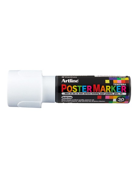 Rotulador artline poster marker epp-30 punta rectangular 30 mm color blanco