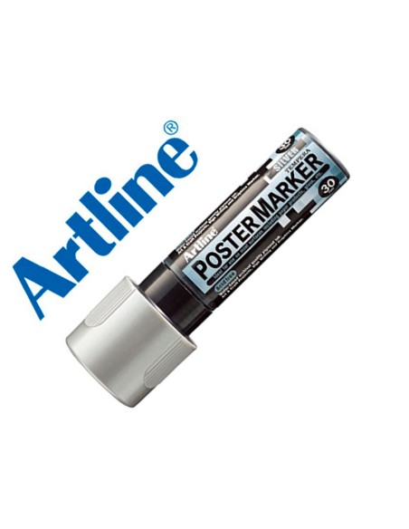 Rotulador artline poster marker epp-30 punta rectangular 30 mm color plata