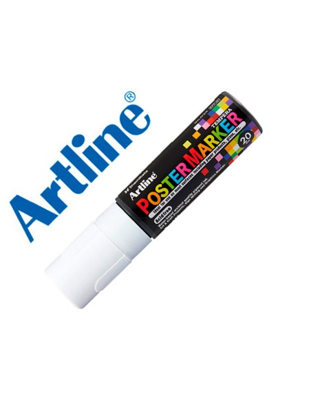 Rotulador artline poster marker epp-20 punta rectangular 20 mm color blanco