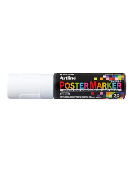 Rotulador artline poster marker epp-20 punta rectangular 20 mm color blanco