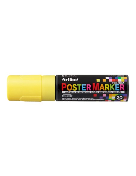 Rotulador artline poster marker epp-20 punta rectangular 20 mm color amarillo fluor