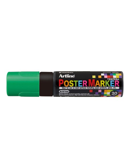Rotulador artline poster marker epp-20 punta rectangular 20 mm color verde fluor