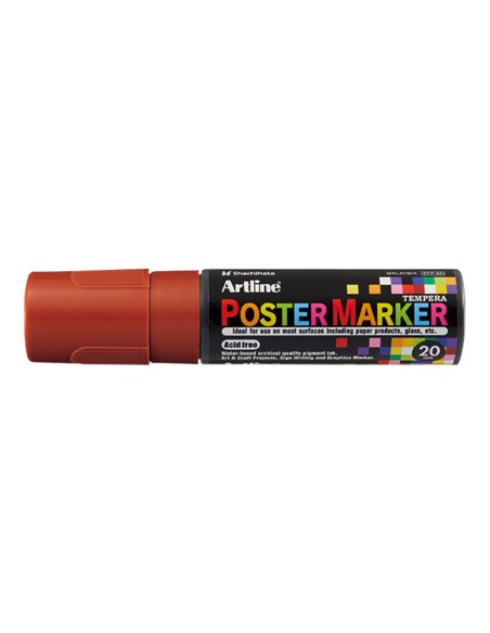 Rotulador artline poster marker epp-20 punta rectangular 20 mm color marron