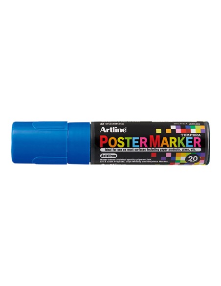 Rotulador artline poster marker epp-20 punta rectangular 20 mm color azul