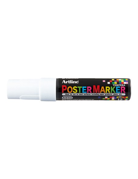 Rotulador artline poster marker epp-12 punta rectangular 12 mm color blanco