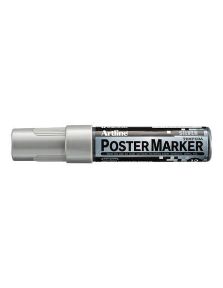 Rotulador artline poster marker epp-12 punta rectangular 12 mm color plata