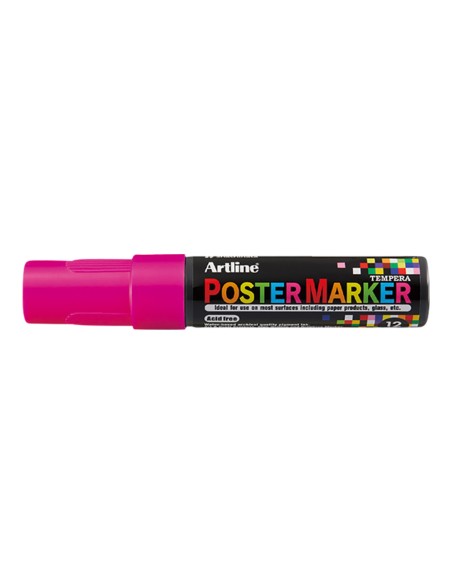 Rotulador artline poster marker epp-12 punta rectangular 12 mm color rosa fluor