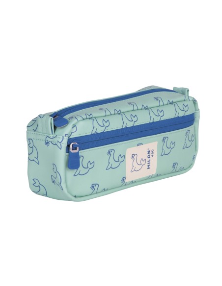 Estuche portatodo milan rectangular 2 cremalleras coleccion 460 since 1918 color verde 210x60x85 cm