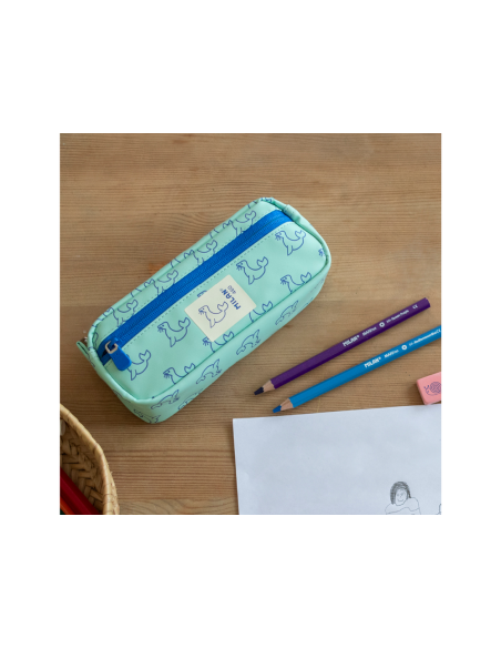 Estuche portatodo milan rectangular 2 cremalleras coleccion 460 since 1918 color verde 210x60x85 cm
