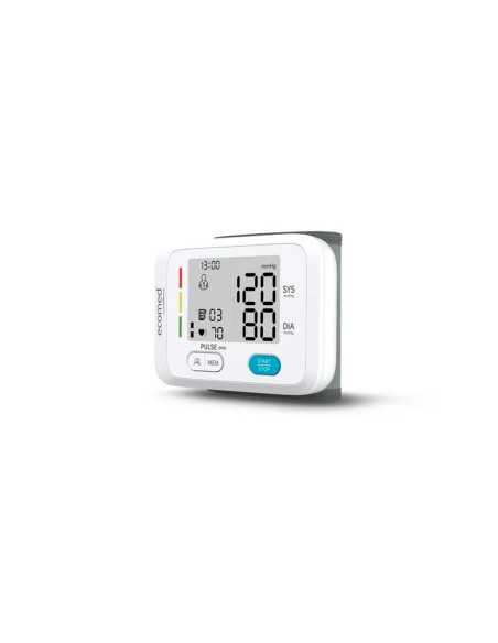 Tensiometro de muñeca medisana ecomed automatico con memoria dual y detector de arritmias
