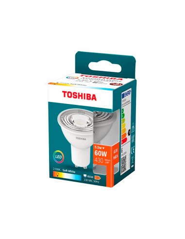 Foco led toshiba essential gu10 5.5w luz calida...
