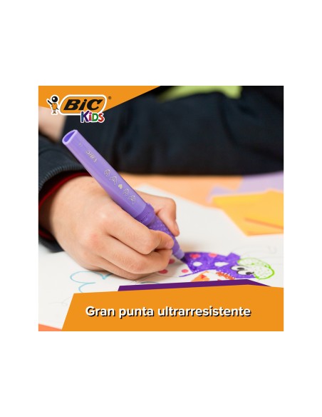 Rotulador bic kids comfort jumbo lavable estuche de 12 unidades colores surtidos