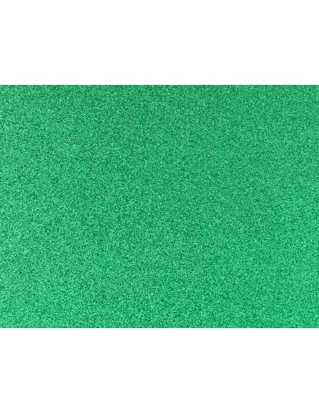 Goma eva con purpurina biodegradable liderpapel 50x70cm 60g/m2 espesor 2 mm verde
