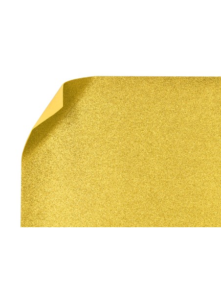 Goma eva con purpurina biodegradable liderpapel 50x70cm 60g/m2 espesor 2 mm oro