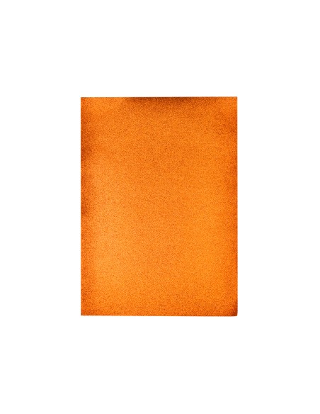 Goma eva con purpurina biodegradable liderpapel 50x70cm 60g/m2 espesor 2 mm naranja