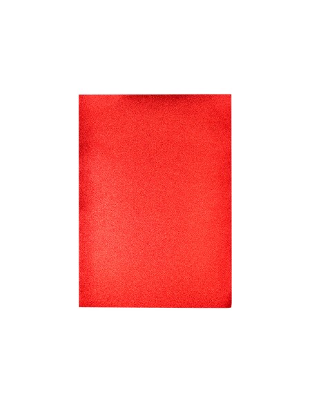 Goma eva con purpurina biodegradable liderpapel 50x70cm 60g/m2 espesor 2 mm rojo