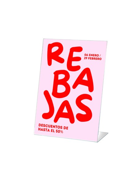Expositor sobremesa archivo 2000 petg flexible en forma de l din a6 vertical 45x105x150 mm