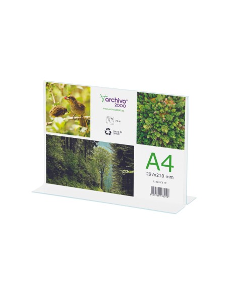Expositor sobremesa archivo 2000 en forma de t a4 horizontal 85x300x215 mm