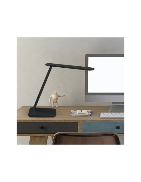 Lampara de escritorio maul led 2,7w 325lm luz ajustable panel tactil brazo giratorio negra