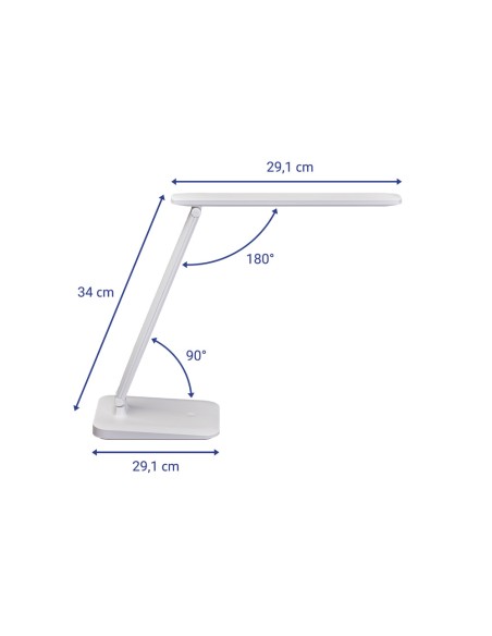 Lampara de escritorio maul led 2,7w 325lm luz ajustable panel tactil brazo giratorio blanca