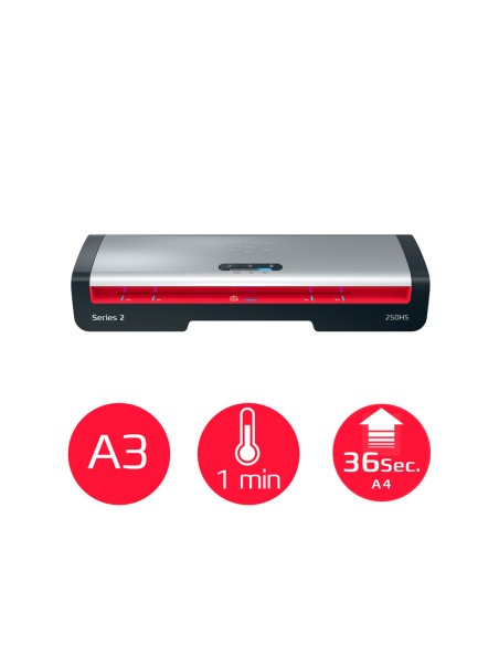 Plastificadora gbc 250hs office din a3 apagado automatico 2 rodillos hasta 125 micras