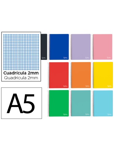 Cuaderno espiral liderpapel a5 witty tapa dura...