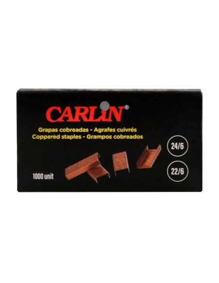 Grapas carlin n 22/6 24/6 cobreadas caja de 1000 unidades
