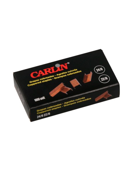 Grapas carlin n 22/6 24/6 cobreadas caja de 1000 unidades
