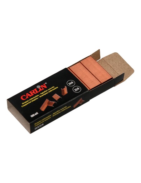 Grapas carlin n 22/6 24/6 cobreadas caja de 1000 unidades